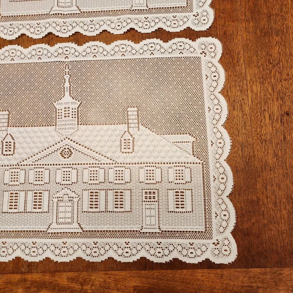 NWT Liechtenstein Polyester Lace White Placemats 13 X 9 in Colonial House